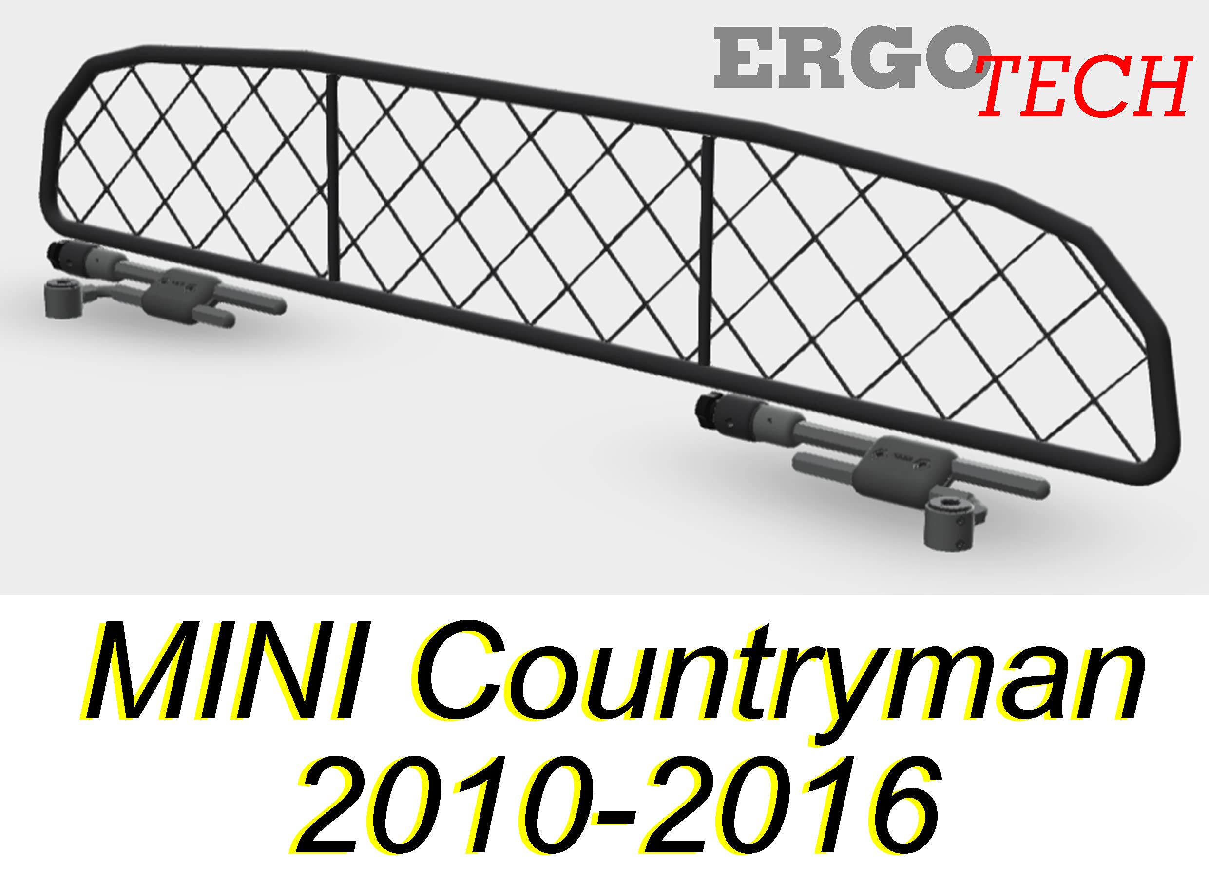 ERGOTECH Divisorio Griglia Rete Divisoria per Mini Countryman (2010-2016) RDA65-HXXS8, per Trasporto Cani e Bagagli