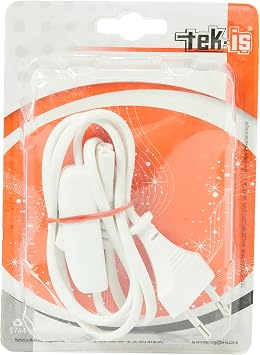 Tek-  528487 Radio-Tape Ceryan Cable with Luxury Arapuar, White, 1 Meter