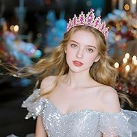 Vista 2 de Kamirola - Corona de reina y tiaras corona de princesa para mujeres y niñas, diademas de cristal para novia, princesa para bodas y fiestas (01)
