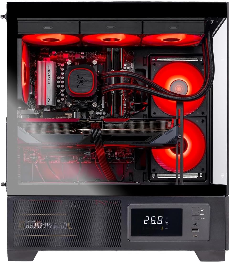 Skytech Gaming Azure 3 Plus Gaming PC, AMD Ryzen 7 7700X 4.5GHz, NVIDIA RTX 5070 12GB, 1TB Gen4 NVMe SSD, 32GB DDR5 RAM 5600, 850W Gold ATX 3 PSU, 360 ARGB AIO, Wi-Fi, Win 11, Desktop