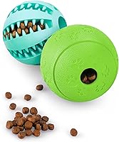 HIPPIH Dog Puzzle Toys 2 Pack - Interactive Treat Dispensing Balls for Teething, IQ Training, Slow Feeder - Durable Rubber for Medium/Large Dogs