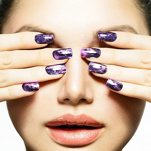 Miniatura 5 de 168adhesivos para uñas de mármol degradado 12hojas autoadhesivos con patrones para cobertura total de la uña tiras adhesivas para arte de uñas con