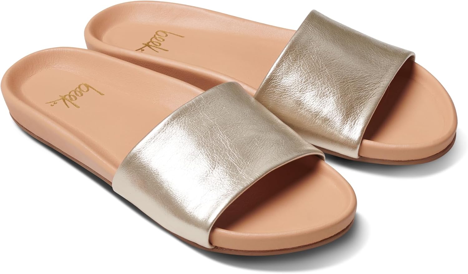 BEEK Gallito Leather Slide Sandal for Women, Slip-On Design, Features Leather-Wrapped Memory Foam Sole & Arch for Support