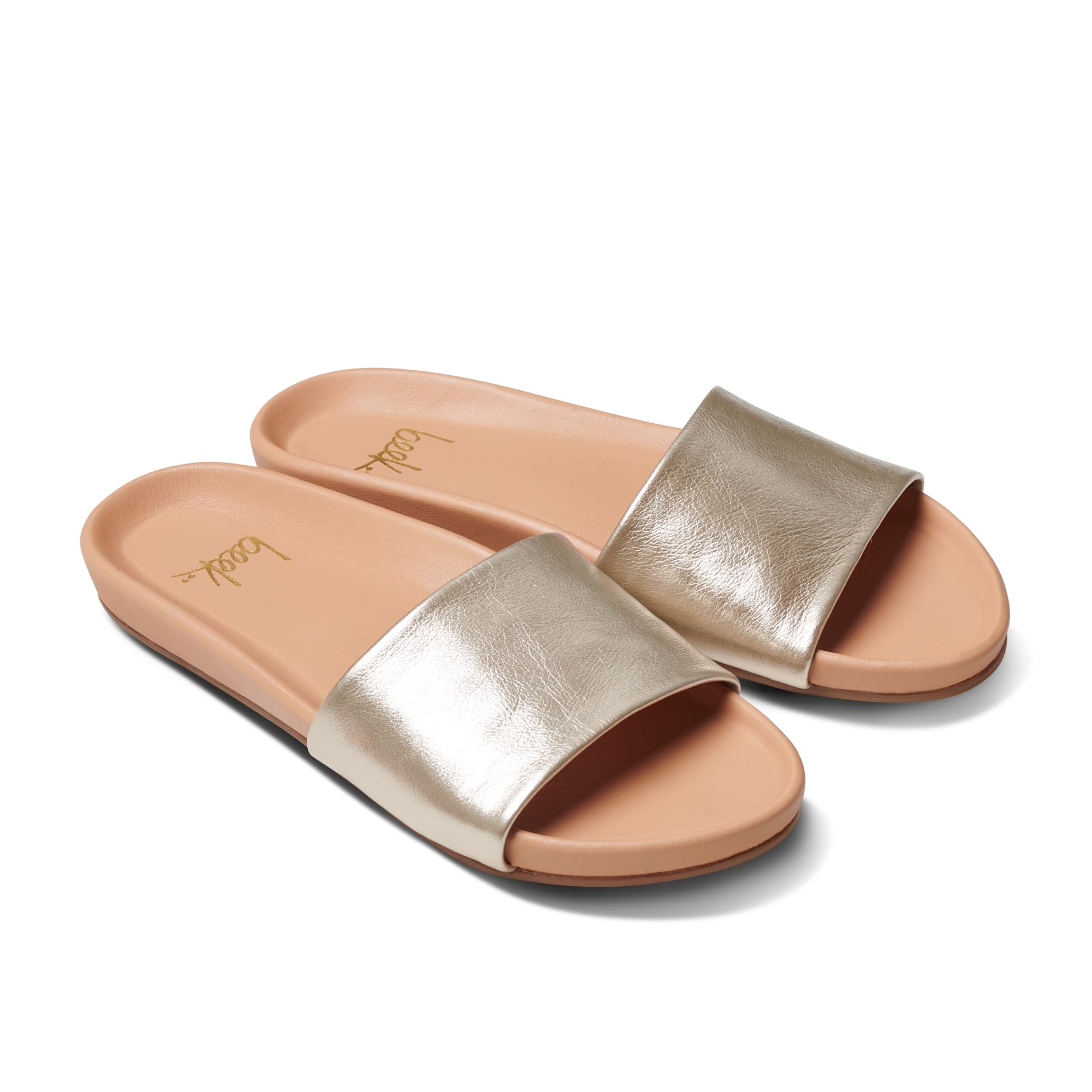 BEEK Gallito Leather Slide Sandal for Women, Slip-On Design, Features Leather-Wrapped Memory Foam Sole & Arch for Support