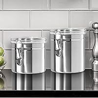 Vista 69 de Frasco hermético Oggi de acero inoxidable con tapa transparente y cierre de sujeción, Plateado