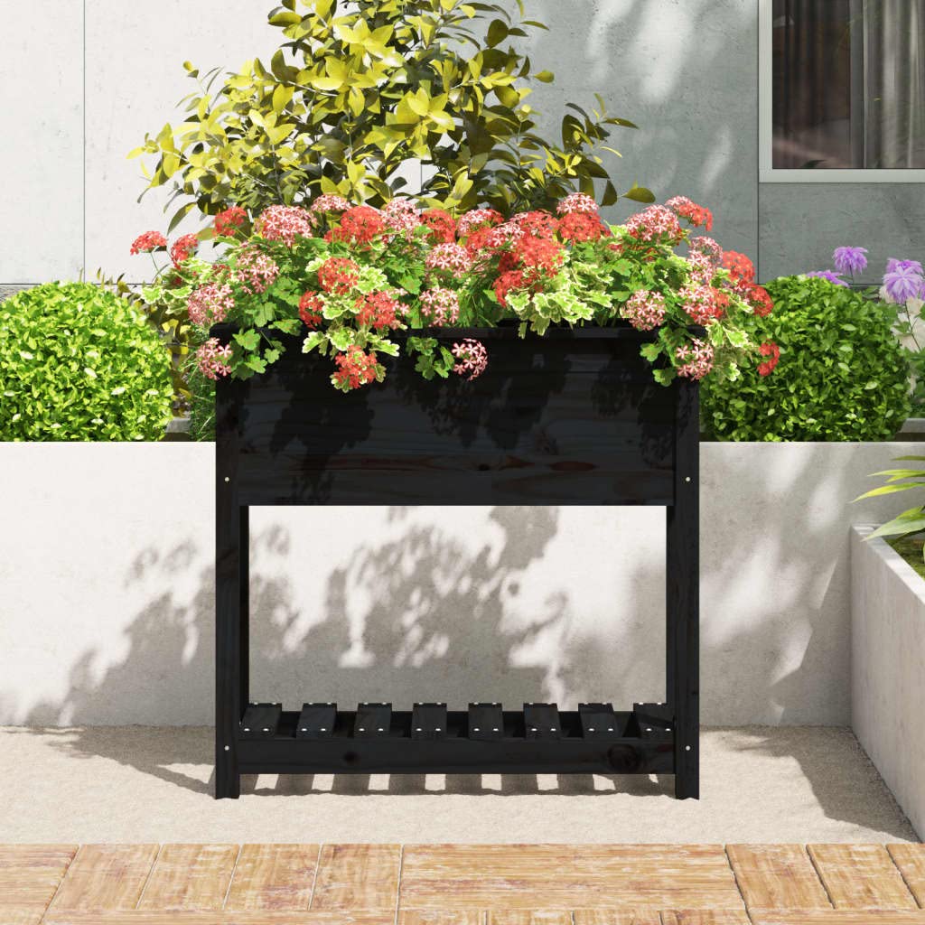 WLICWEI Fioriera da Esterno in Legno, anticorrosione di fioriere in Legno massello da Giardino, Vaso di Fiori da Esterno su Balcone, Decorazione del Giardino Ornamentale 50x50x45cm
