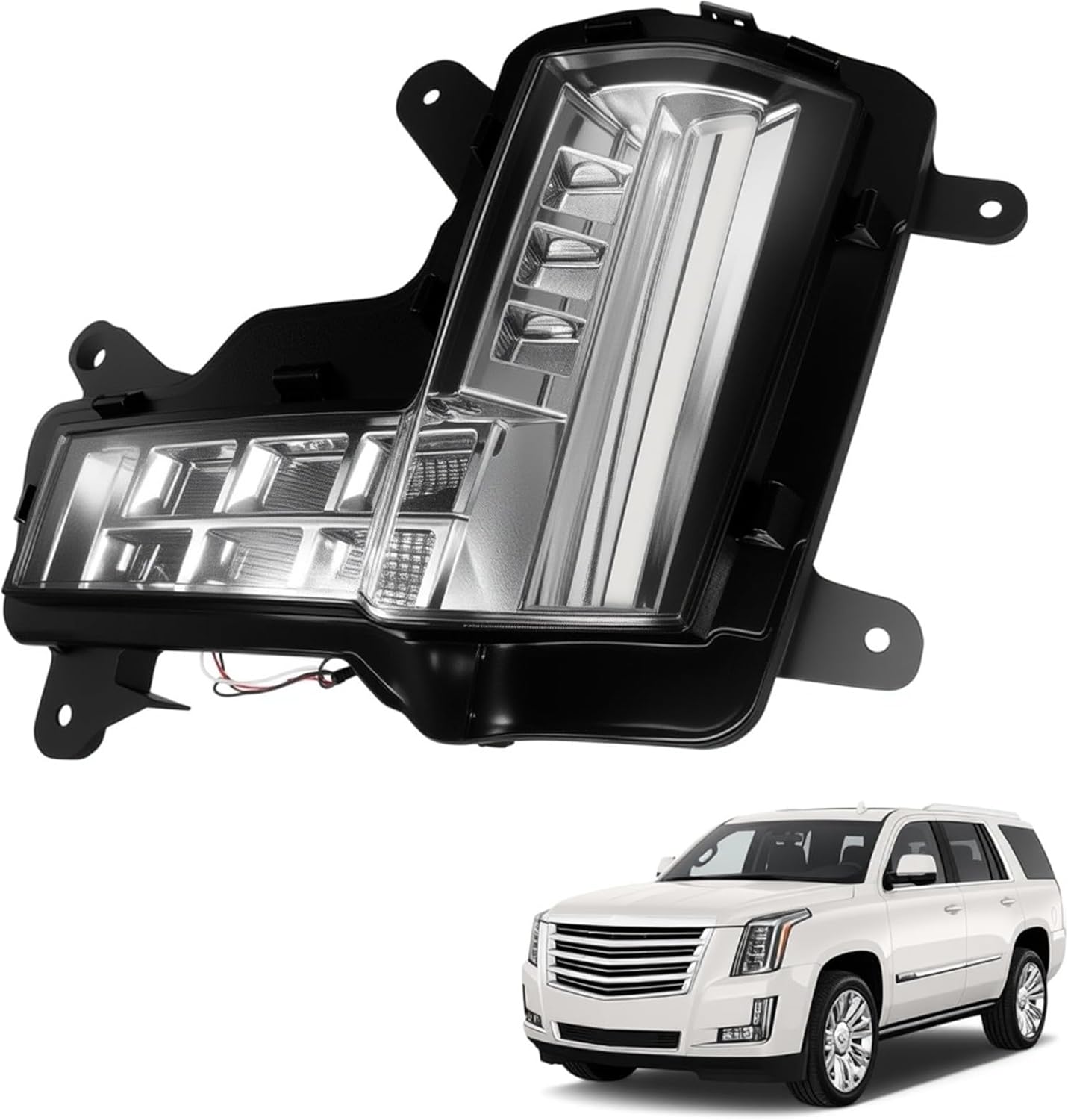 led fog light daytime running light assembly turn signal lamp w/crash fit for escalade 2015-2020 84575577 gm2530139 (left driver side)