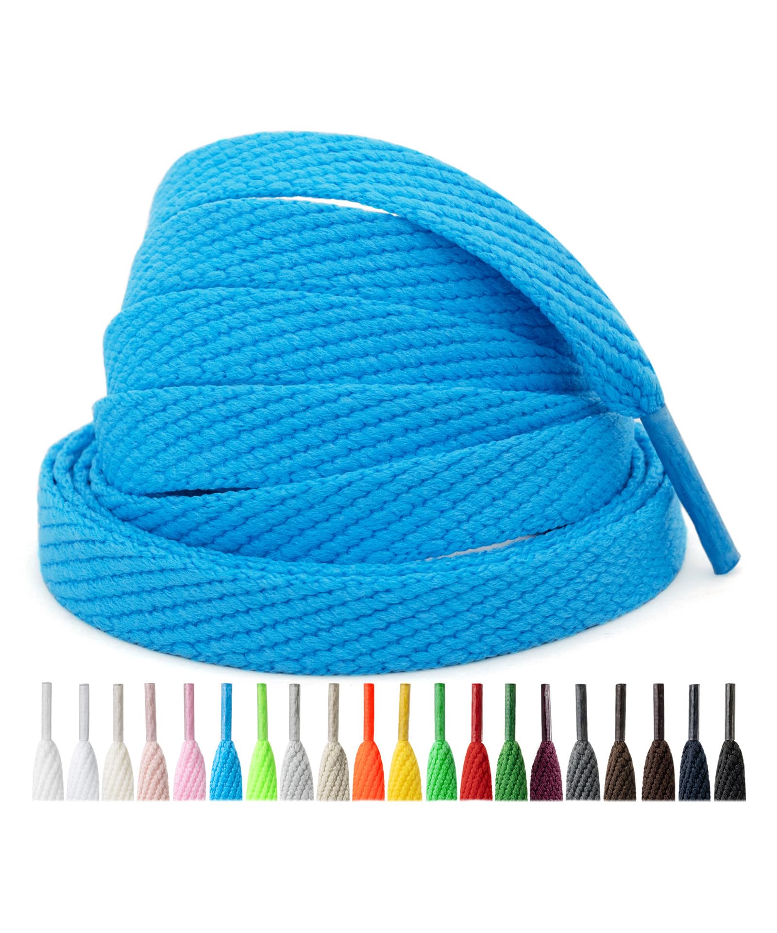 Handshop 2 Pairs 2/5" Wide Flat Shoe Laces for Sneakers,Athletic Replacement Shoelaces in 20 Colors