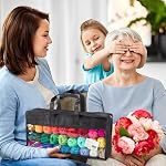 Inscraft 48 PCS Crochet Yarn Kit, 1400 Yards 40 Colors Acrylic Yarn Skeins, 2 Crochet Hooks, 2 Weaving Needles, 4 Stitch Markers, 1 Bag, Yarn for Crocheting & Knitting, Gift for Beginners and Adults