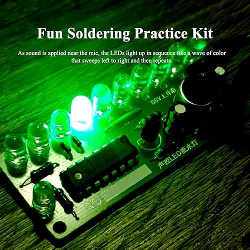 Miniatura 6 de Kit de proyecto de soldadura ISolderStore CD4017 Colorido 10 LED de práctica de soldadura, kit electrónico para principiantes, adolescentes y