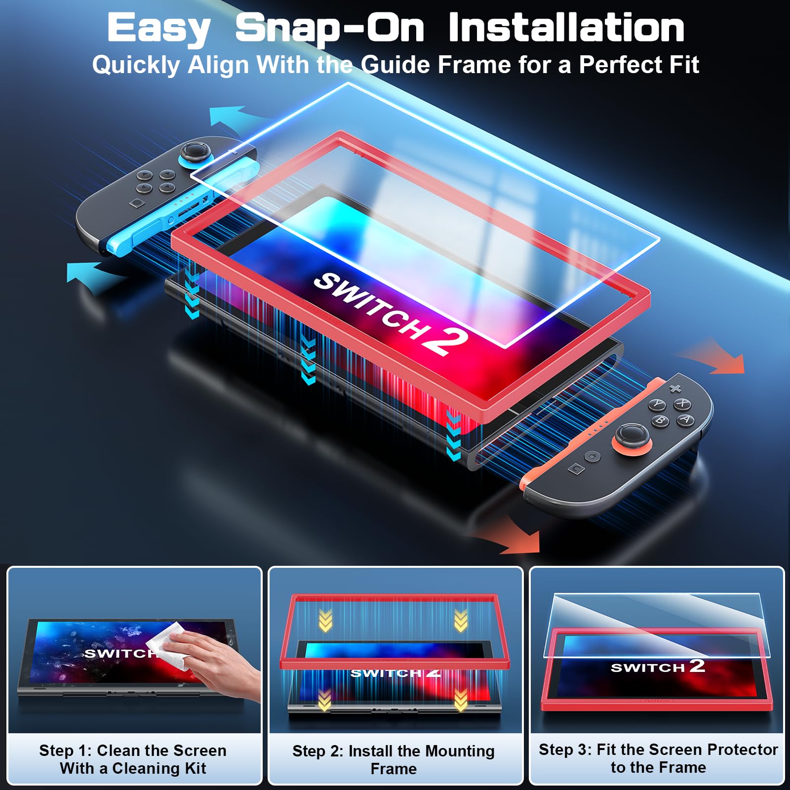 Fenolical Kit di Accessori 14 in 1 Compatibile con Nintendo Switch 2, Custodia per Switch 2, Custodia Protettiva in Vetro per lo Schermo, con 2 Guide, 4 Protezioni per Joystick e Altro Ancora.