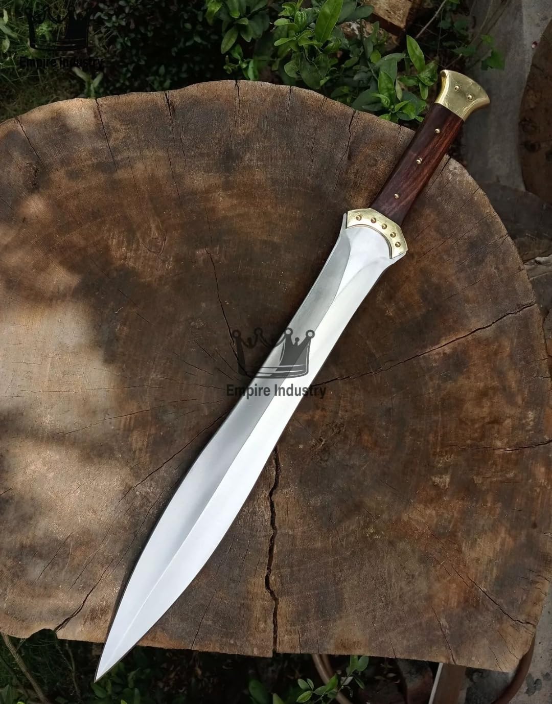 Empire - Handmade J2 Steel Full Tang Double Edge Celtic Pride Sword With Leather Sheath - Hunting Sword - Greek Xiphos Sword - Survival Sword