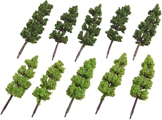 20Pcs Miniature Trees 1:200 Scale Green Model Train Scenery