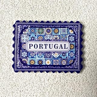 Portuguese Porto Decorative Ceramic Tile Magnet, Blue and White Azulejo Design