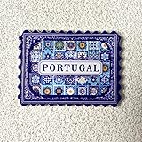 Portugués Porto - Imán decorativo para azulejos de cerámica, diseño azul y blanco