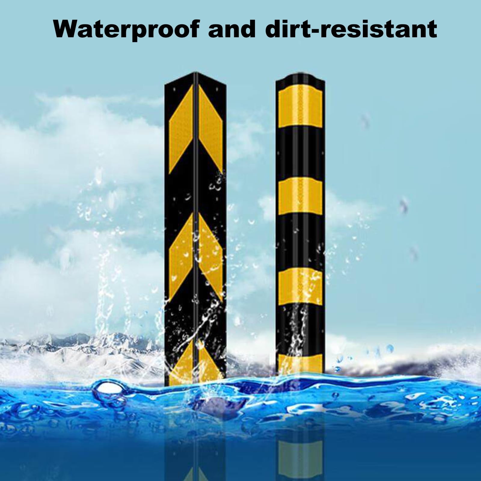 Amarillo y Negro Protector Pared Garaje, Material de Goma Reflectante Protector Columnas Garaje, Apto para Garajes Interiores y Aparcamientos Exteriores(80x10x1cm)
