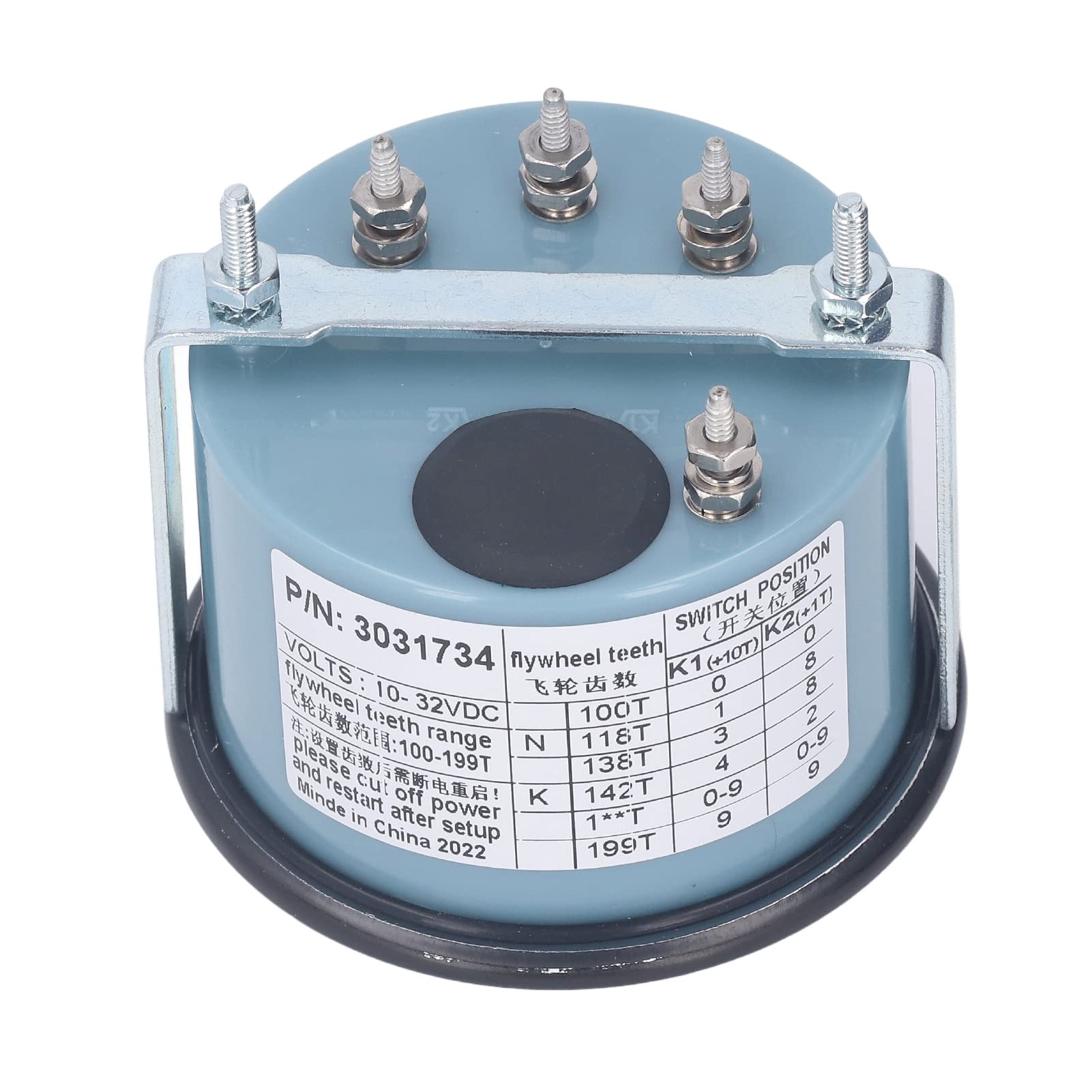 FTVOGUE Indicador de Presión de Aceite del Tacómetro del Motor 10 a 32 VCC 0 a 3000 RPM 100 a 199 T para Monitoreo del Motor del Generador y Reemplazo de Equipos