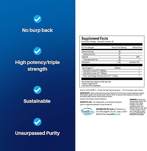 Miniatura 3 de Fortifeye - Paquete de protección contra la luz azul y salud cardíaca | Aceite de pescado Fortifeye Super Omega 60 ct y Fortifeye Focus 30ct