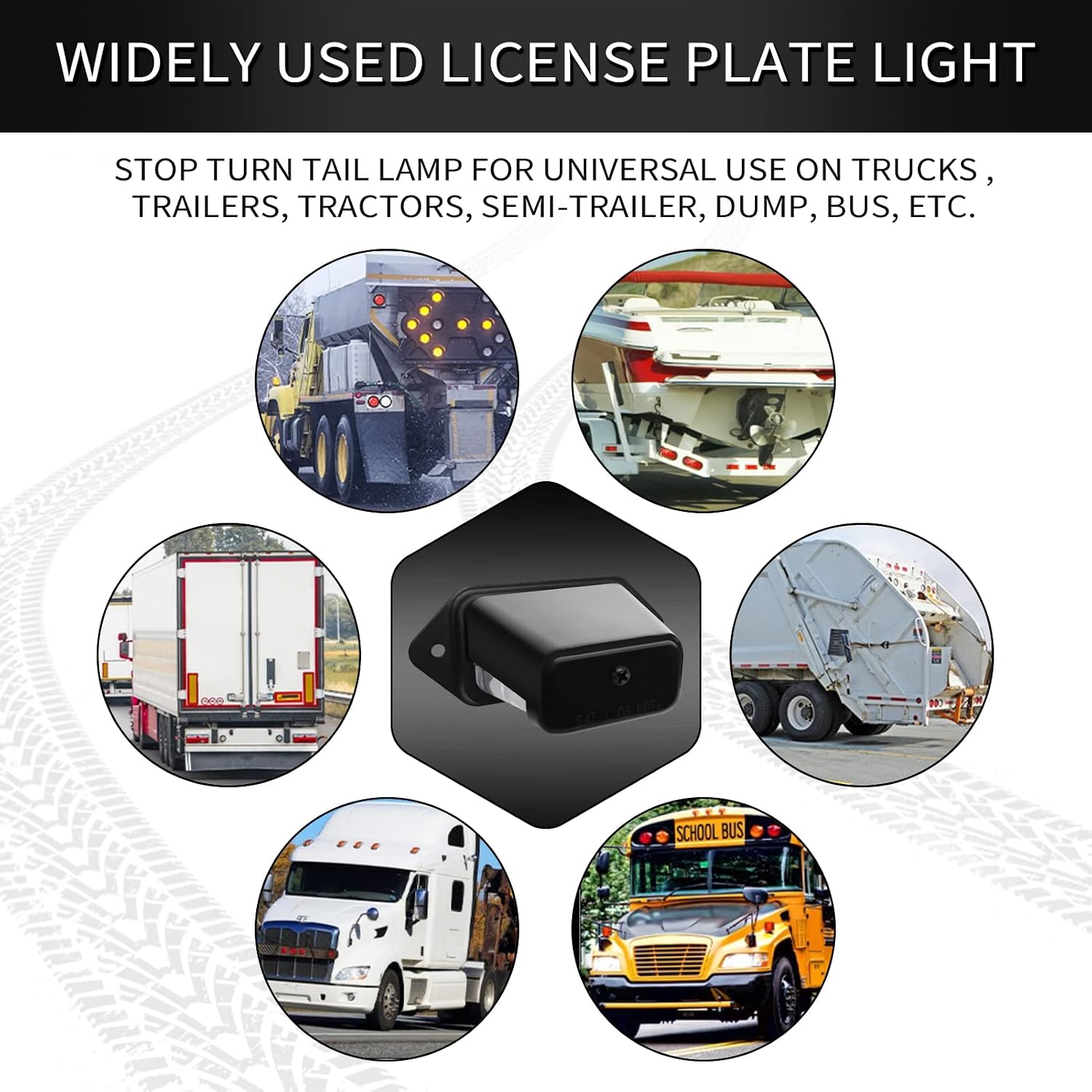 LED License Plate Frame with Light - Trailer License Plate Holder - Bracket Mount, DOT FMVSS 108, SAE L, Waterproof, 12V DC - License Tag Lights for Trailer, Truck, RV, Boat, UTV, ATV