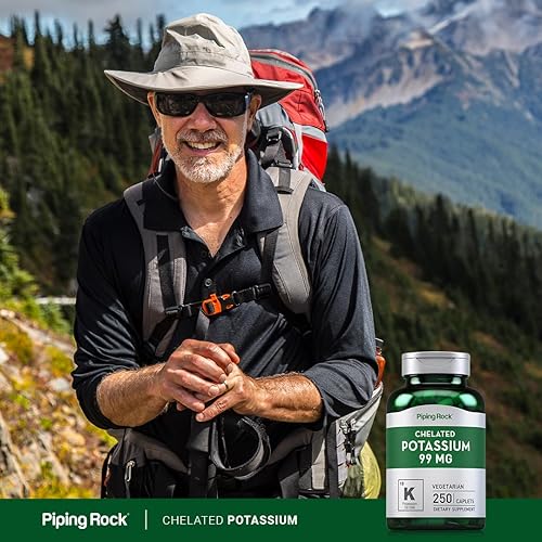Miniatura 6 de Piping Rock Suplemento de potasio quelado 99 mg | 250 comprimidos | Gluconato de potasio | Vegetariano, sin OMG, sin gluten