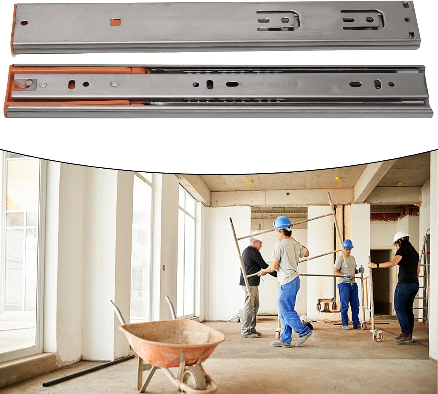 Smooth and Silent Closing Stainless Steel Drawer Slides 10/12 Buffer Rails for Stable and Secure Drawer Operation (Buffer 12inch)