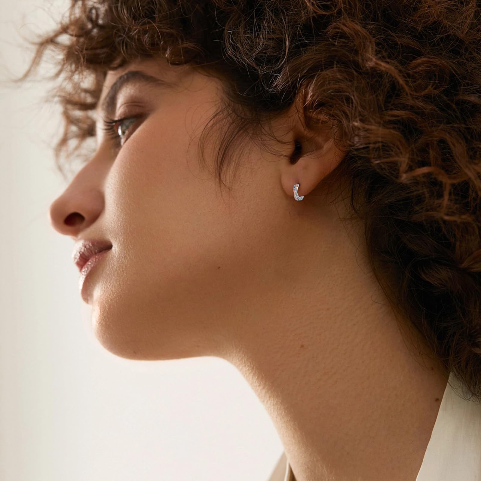 Orecchini a cerchio in argento 925 rosa opale orecchini da donna piccoli orecchini a cerchio opale gioielli regalo per donne ragazze regali di Natale