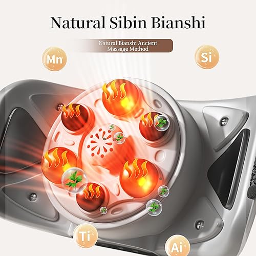 Miniatura 3 de Cinturón de masaje inteligente con calefacción, masajeador de amasamiento multifunción con terapia de luz roja, masaje de piedra natural para