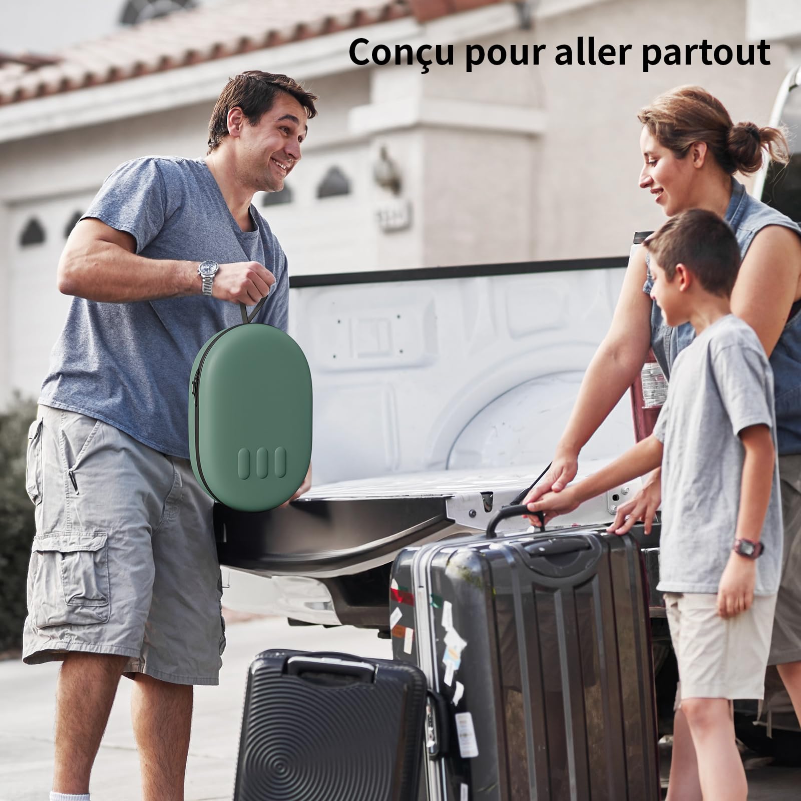 Housse de Transport pour Meta Quest 3S/Quest 3, Compatible avec Le Elite Strap à Batterie, Les manettes et Autres Accessoires, Coque Rigide et Protection supérieure pour Les Voyages, Vert