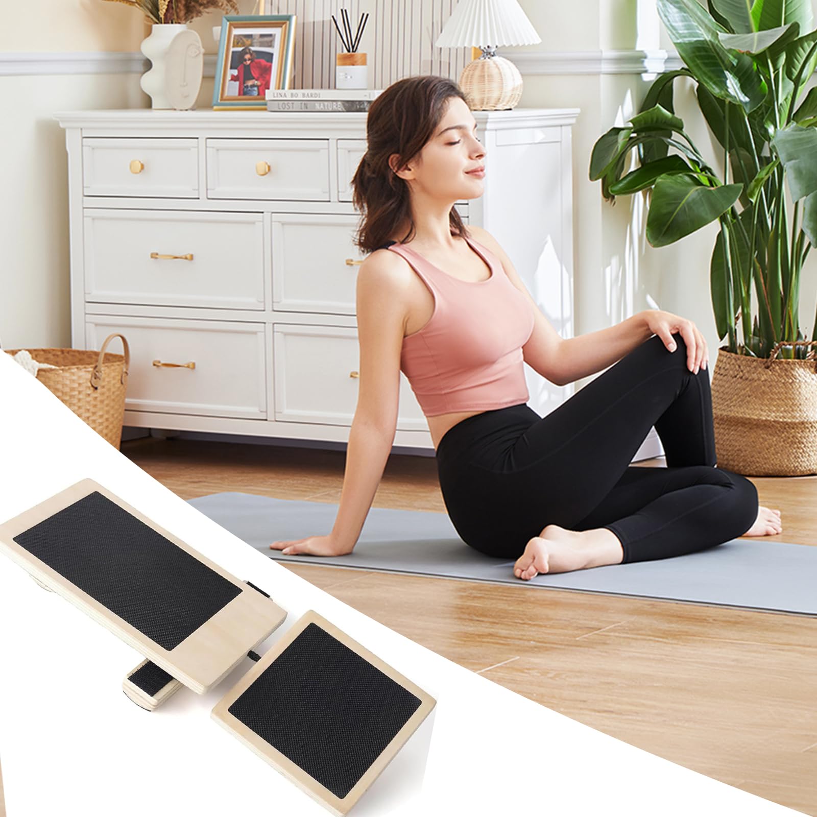 Tabla De Equilibrio De Madera Para Una Pierna - Entrenador De Tobillo Y Pie, Antideslizante, Ideal Para Rehabilitación Y Fitness