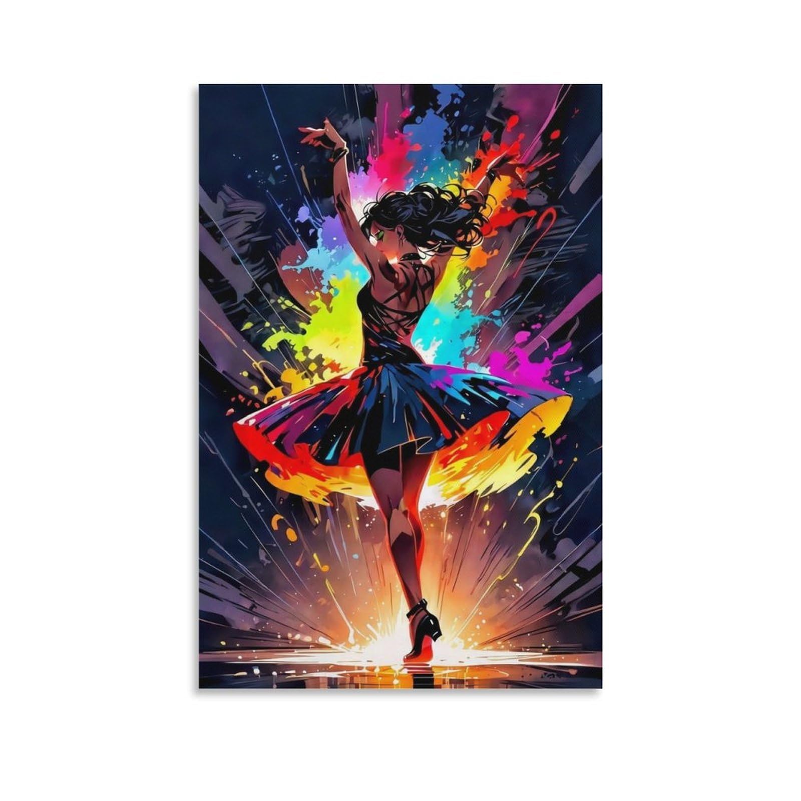 DHBANEIOK Dancing Woman Art Wall Decor Poster Giclee Canvas Prints Modern Wall Art Picture Wall Hanging for Bathroom Wall Decor 24x36inch(60x90cm)
