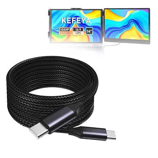 Cable USB-C a USB-C de 10 pies para pantalla portátil