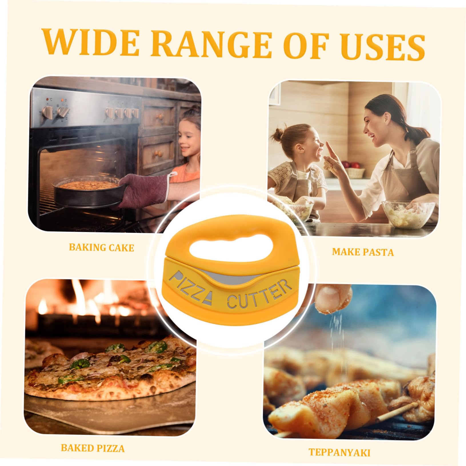 OFFSCH 2Pcs Stainless Steel Pizza Cutter Multi Purpose Annular Cheese Cutter for Baking Effortless Slicing of Pastries Kitchen Tool for Home Bakery