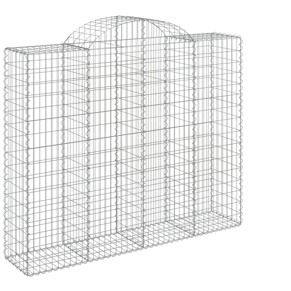 Yngbhfnop Silver Arched Gabion Baskets 12Pcs 200X50x160/180Cm Galvanised Iron Decorative Garden Retaining Wall Sound Barrier With Strengthened Hooks For Outdoor Patio Yard Fence