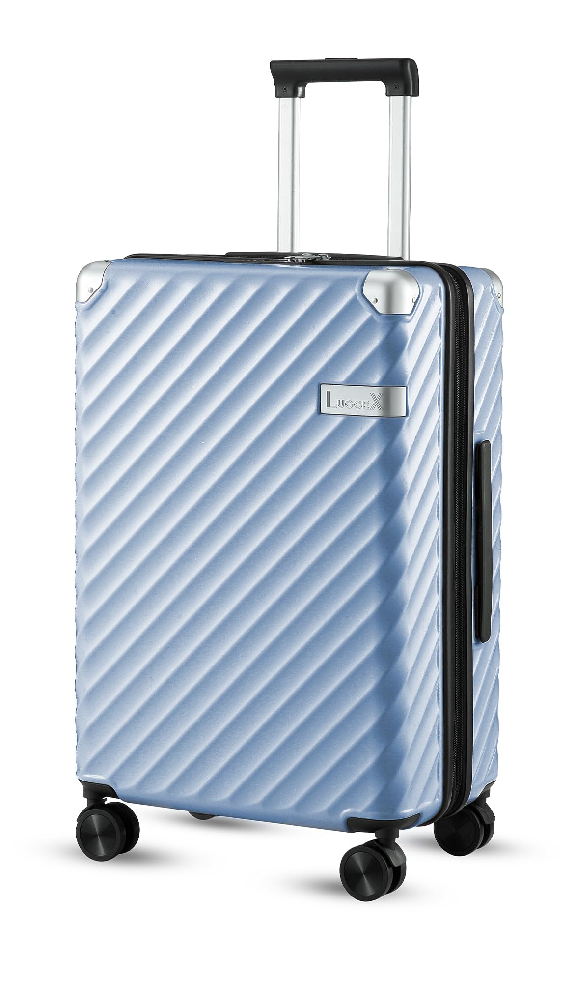 LUGGEX 24 Inch Luggage with Spinner Wheels - 100% Polycarbonate Hardside Expandable Medium Suitcase (Utility Blue, 24 Inch)