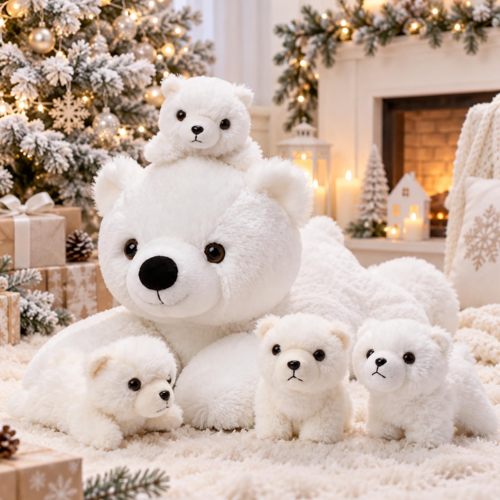 Amazon.com: Leitee 5 Pcs Christmas Polar Bear Stuffed Animal Decor