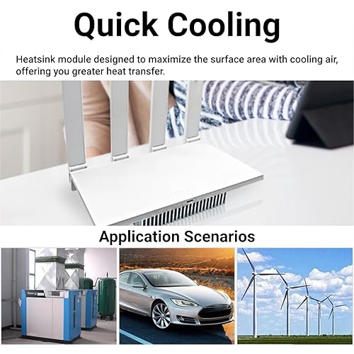 Miniatura 3 de Disipador de calor de aluminio 5.906 x 4.724 x 0.787 in Módulo disipador de calor Placa radiador de aleta para refrigeración PC PCB Junta (blanco)