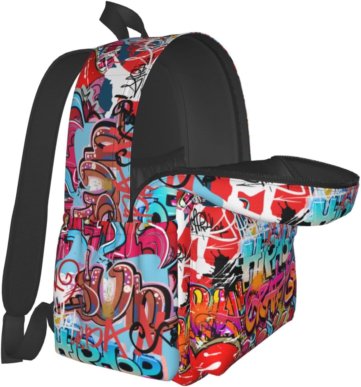 Daily Backpack Graffiti Wall, Hip Hop Art Backpacks Travel Laptop Daypack 17 inch Bags for Men Women - Image 5