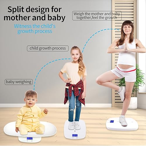Miniatura 5 de AOOEAENN Escala para bebés. Mide el crecimiento de los recién nacidos. Infantes. Niños.Adultos.Gatos y perros-Hasta 265 libras. Rastrea el peso en