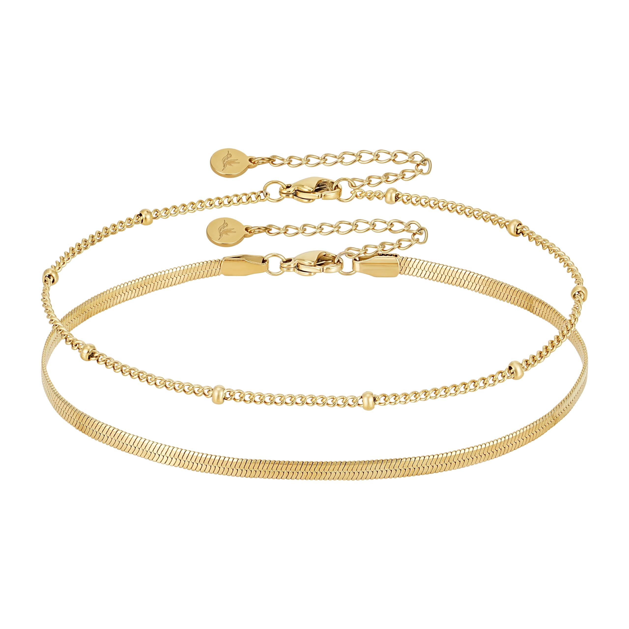 BONNYBIRD® Premium Edelstahl Fußkettchen für Damen in Silber, Gold & Roségold, 100% Wasserfest & Hautverträglich BonnyBeach