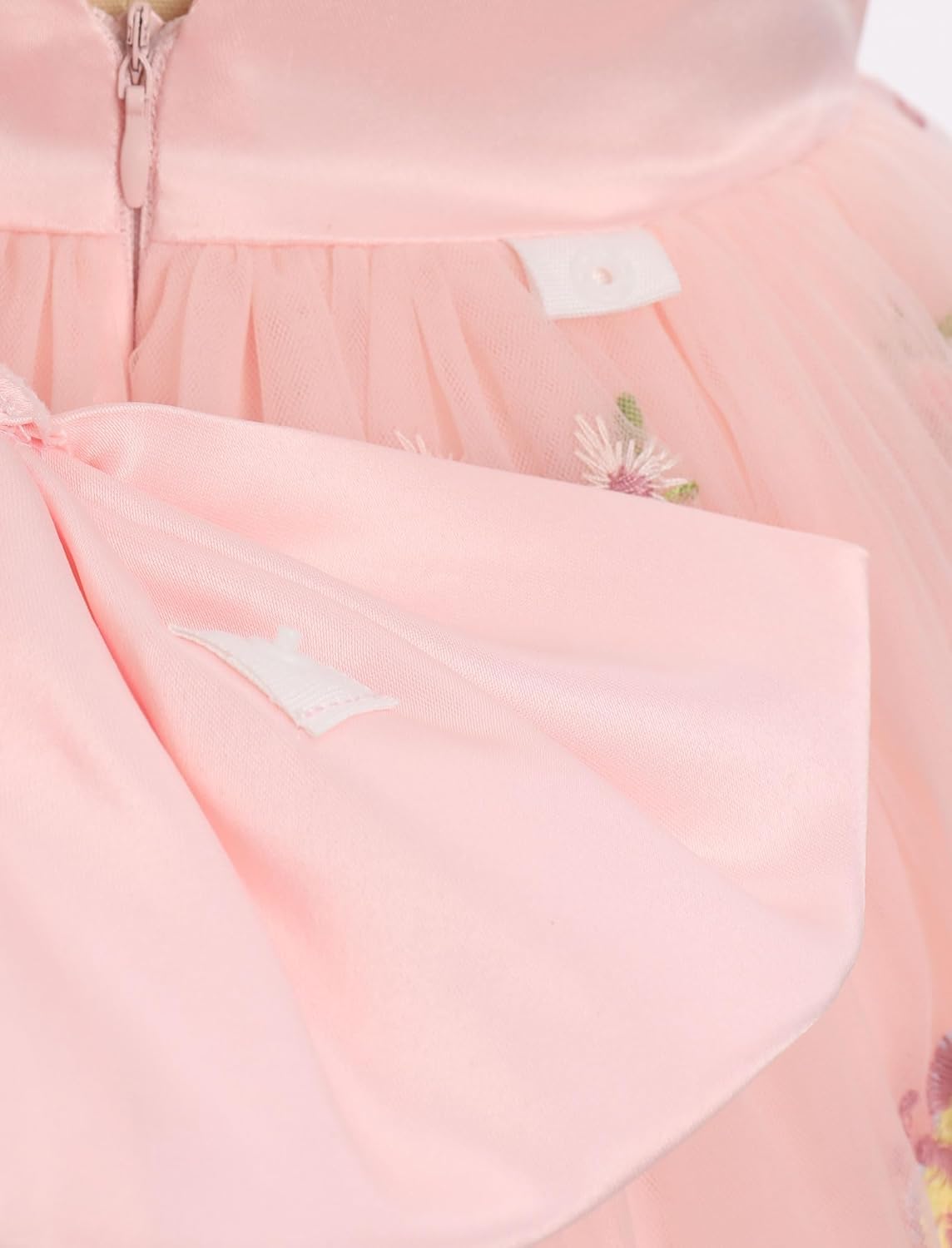 ODASDO Toddler Baby Kids Girls Spaghetti Strap Bowknot Floral Embroidery Tulle Tutu Princess Dresses for Wedding Party - Image 5