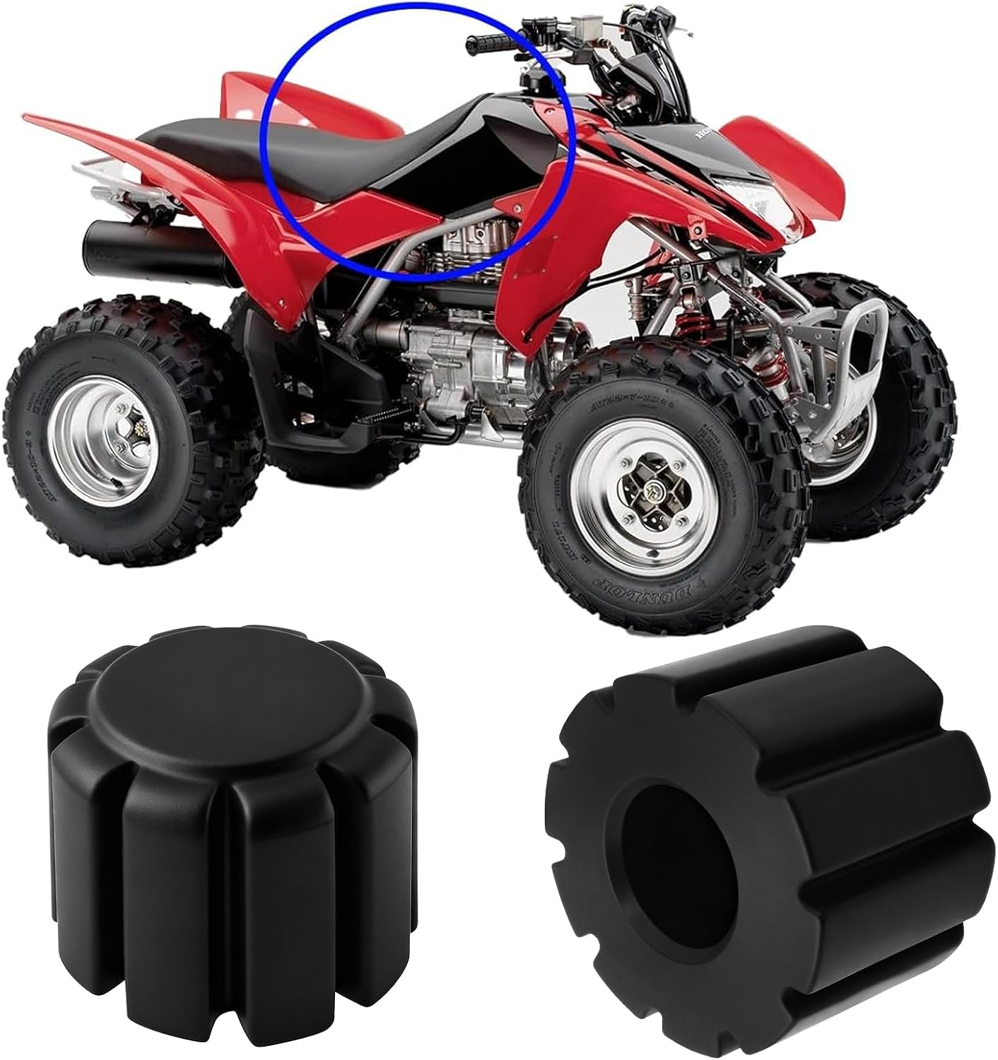 Rubber Grommets Fuel Tank Cushions for Honda ATC200X ATC250R ATC350X TRX 300EX 400EX TRX400X TRX700XX XL100S/80S XR100 XR80 TRX250X TRX250R CBR1100XX (Replace-17611-HA5-00) (Size-2 Pack)