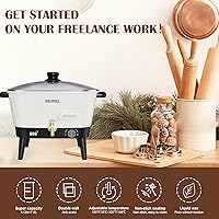 Vista 2 de BESNEL Derretidor de Cera para Hacer Velas, Olla Derretidora de Cera de Velas de 8 Cuartos con Pico para Cera de Soja Base de Jabón, Derretidor