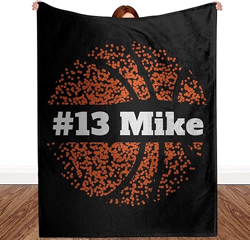 Manta de baloncesto para niños, manta personalizada para cama, mantas de equipo personalizadas, manta deportiva de baloncesto personalizada con