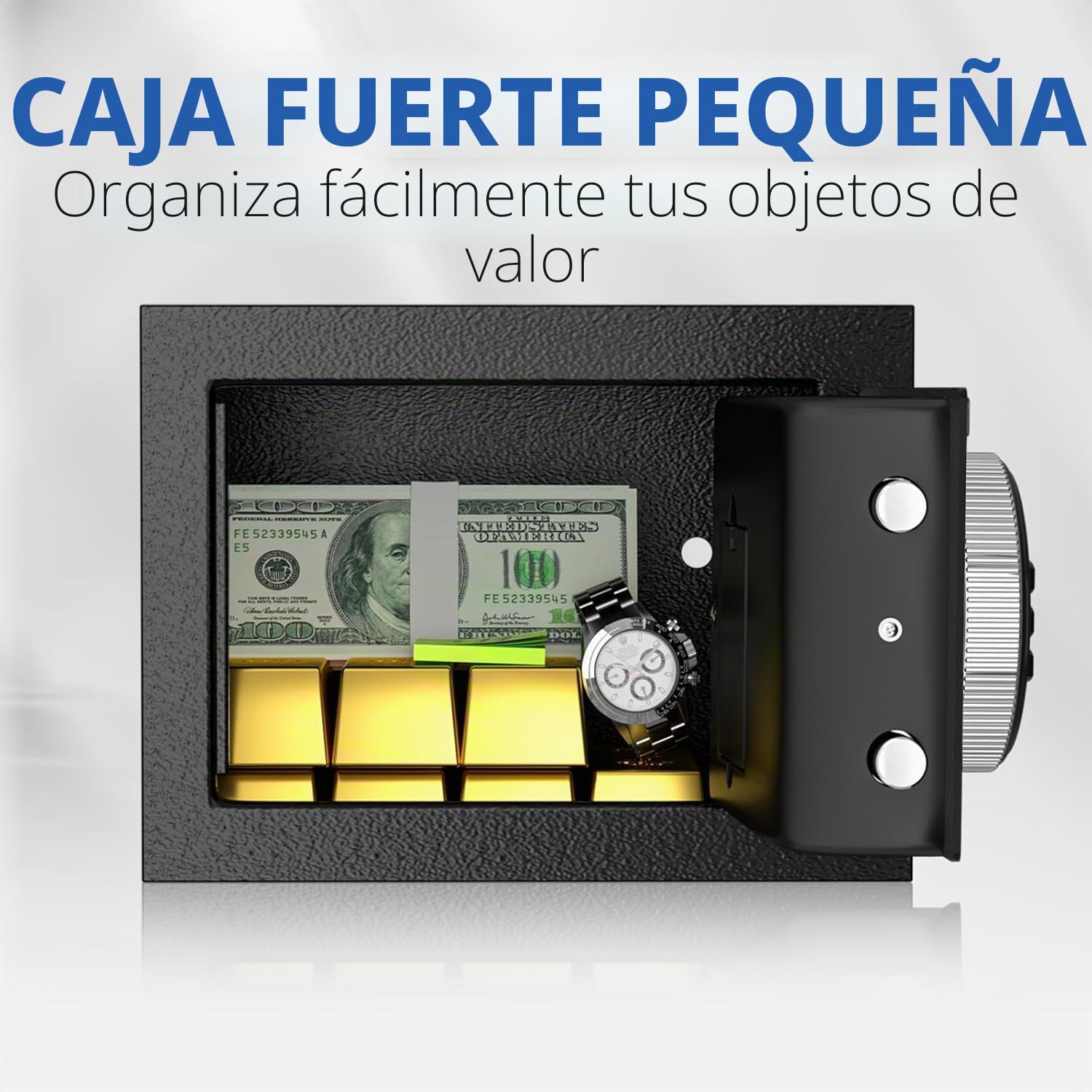 WASJOYE Mini Caja Fuerte - Caja de Seguridad para Niños con Teclado Digital y Cerradura de Llave de Seguridad - Pequeña Caja Fuerte para el Hogar, Negocios, Oficinas, Dinero, Joyas, Pasaportes, 6.6L