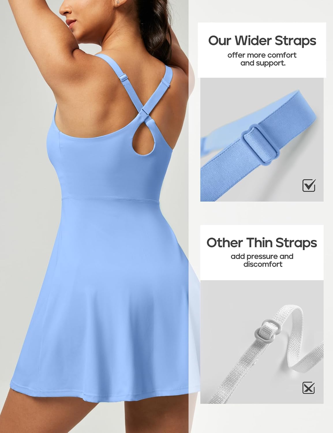 Heathyoga Tennis Dresses for Women Athletic Dress with Shorts Underneath Workout Dress with Pockets Summer Golf Outfits - Image 4