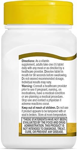 Miniatura 7 de 21st Century B 12 5000 mcg tabletas sublinguales blanco sin sabor 110 unidades