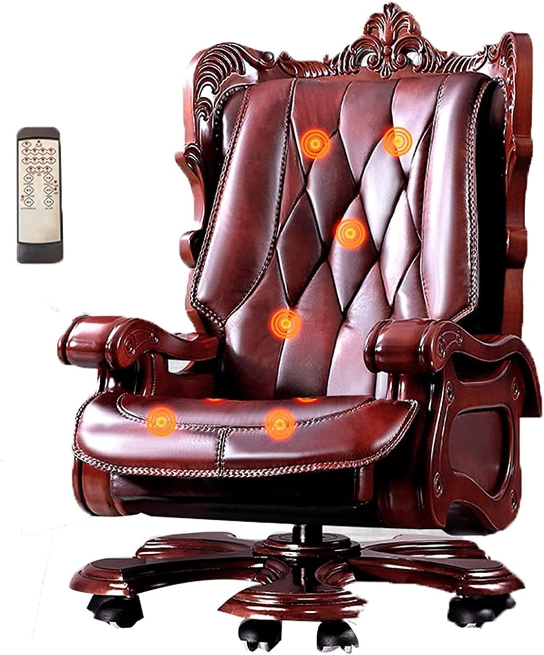 Office Chair Boss Chair,Ergonomic Swivel Chair,Solid Wood Cowhide