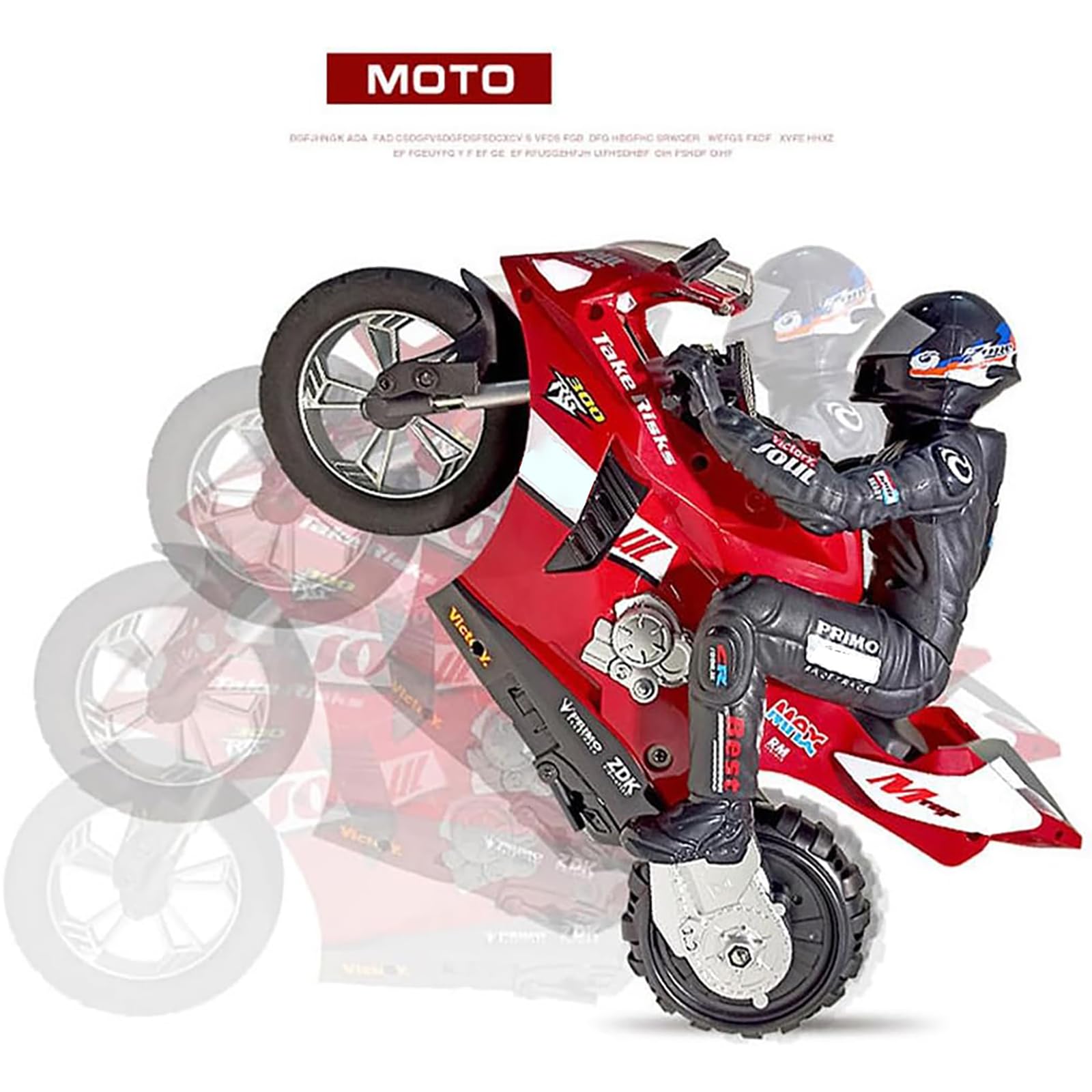 Generico Moto Radiocomandate, Modello di Motocicletta Elettrica a Doppio Motore a Due Ruote Autobilanciante in Scala 1/6 2,4GHz con Giroscopio a Sei Assi per Adulti (Versione RTR),Rosso