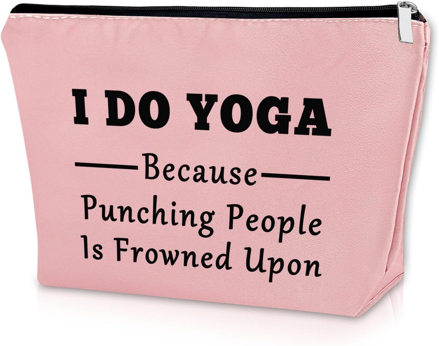 Sazuwu Yoga Themed Pink Makeup Bag Cosmetic Bag for Yoga Lovers Teachers Training Thank You Birthday Present Travel Pouch