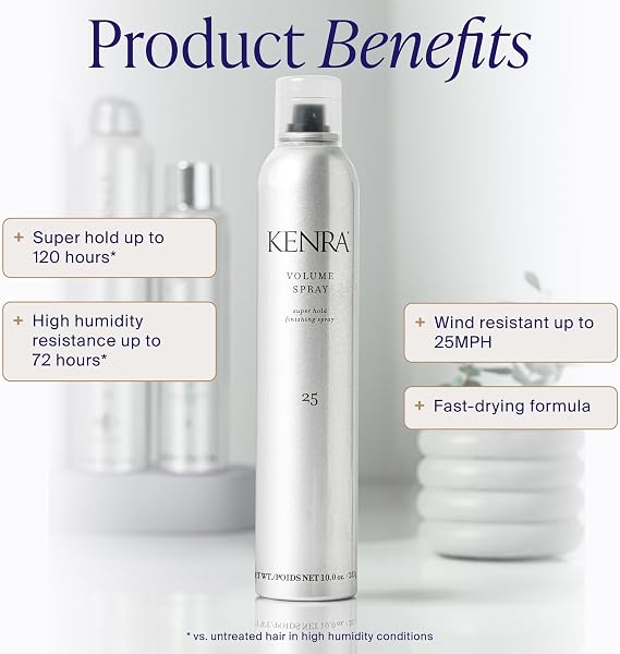  Kenra Professional Volume Spray 25 | Super Hold Finishing & Styling Hairspray | Flake-free & Fast-drying | Wind & Humidity Resistance | All Hair Types in use